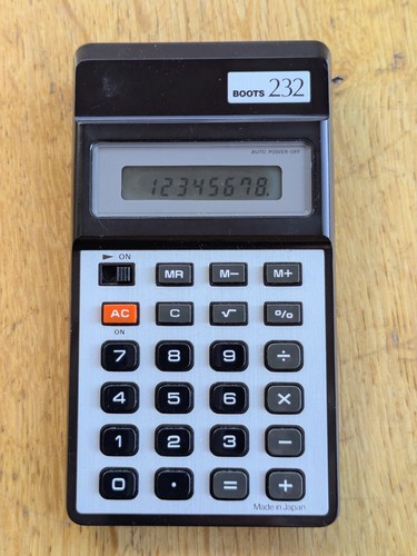 Boots 232 vintage calculator - boots,